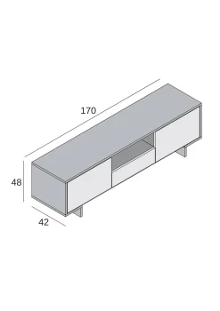 Mobile porta TV Darrighin, 170x42h48 cm, Marrone e Noce<Dmora Flash Sale