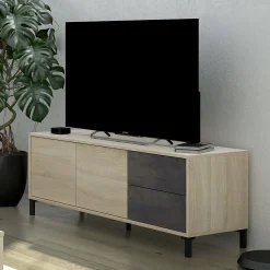 Mobile porta TV Dayha, 130x41h47 cm, Rovere e Antracite<Dmora Best Sale
