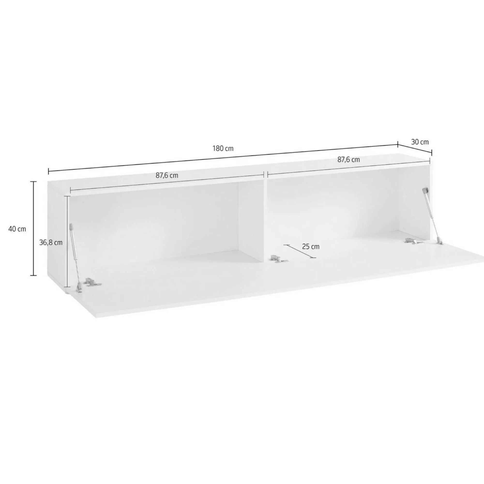 Mobile porta TV Dbarell, cm 180x30h40,<Dmora Store