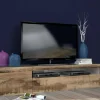 Mobile porta TV Dbele, cm 150x40h37, Ardesia e Acero<Dmora Best Sale