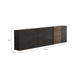 Mobile porta TV Dbrow, 181x44 h59 cm, Ardesia e Noce<Dmora Online