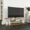 Mobile porta TV Desdemona, 120x30h33 cm, Nero e Noce<Dmora Shop
