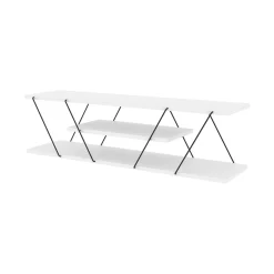 Mobile porta TV Desdemona, 120x30h33 cm, Bianco e Nero<Dmora Clearance