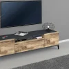 Mobile porta TV Dfigol, cm 160x40h47, Ardesia e Acero<Dmora Sale
