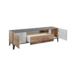 Mobile porta TV Dfigol, cm 160x40h47, Ardesia e Acero<Dmora Sale