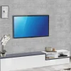 Mobile porta TV Dmate, cm 240x40h50, Bianco lucido e Ardesia<Dmora Outlet