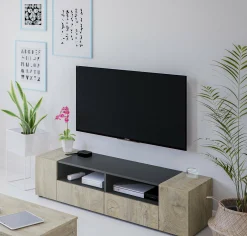 Mobile porta TV Dmolino, 138x42h36 cm,<Dmora New