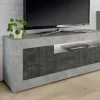 Mobile porta TV Dmurra, 138x42 h56 cm, Cemento e Ardesia<Dmora Hot