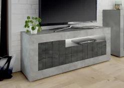 Mobile porta TV Dmurra, 138x42 h56 cm, Cemento e Ardesia<Dmora Hot