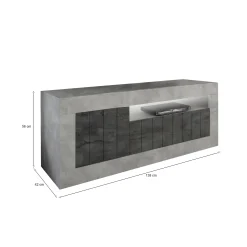 Mobile porta TV Dmurra, 138x42 h56 cm, Cemento e Ardesia<Dmora Hot