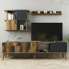 Mobile porta TV Dora, 180x34h49 cm, Noce e Antracite<Dmora Shop