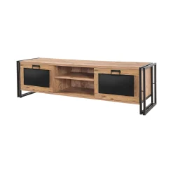 Mobile porta TV Dpetron, Quercia e Nero, 180x45h50 cm<Dmora Clearance