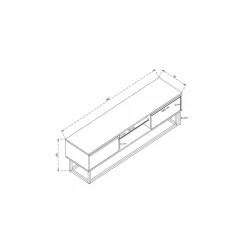 Mobile porta TV Dpirol, Nero e Quercia, 180x40h50 cm<Dmora Flash Sale