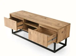 Mobile porta TV Dpirol, Nero e Quercia, 180x40h50 cm<Dmora Flash Sale
