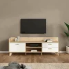 Mobile porta TV Dtestin, 51x182 h62 cm, Rovere e Bianco<Dmora Clearance