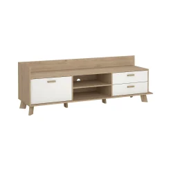 Mobile porta TV Dtestin, 51x182 h62 cm, Rovere e Bianco<Dmora Clearance