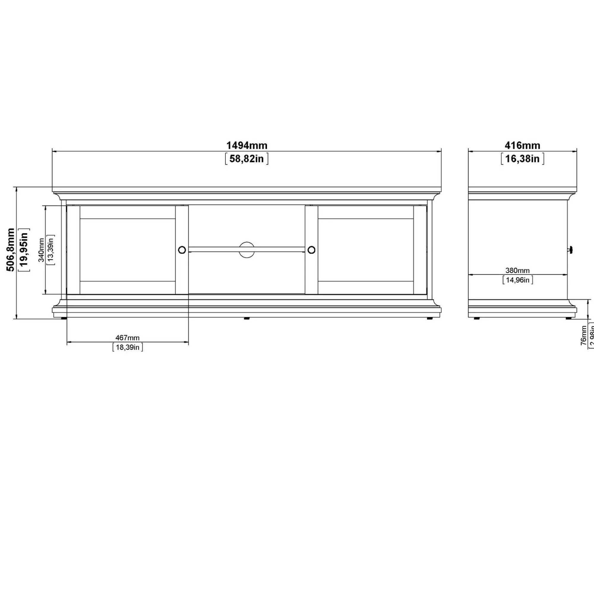 Mobile porta TV Dthura, 42x149 h51 cm,<Dmora Cheap