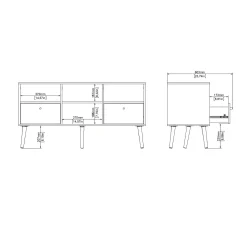Mobile porta TV Dtoedtl, 39x117 h61 cm,<Dmora Shop