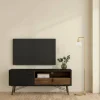 Mobile porta TV Dtomason, 40x150 h60 cm, Nero e Noce<Dmora New