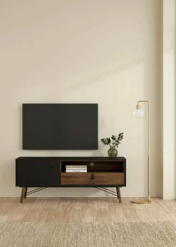 Mobile porta TV Dtomason, 40x150 h60 cm, Nero e Noce<Dmora New