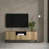 Mobile porta TV Duchi, 41x147 h54 cm, Quercia e Nero<Dmora Shop