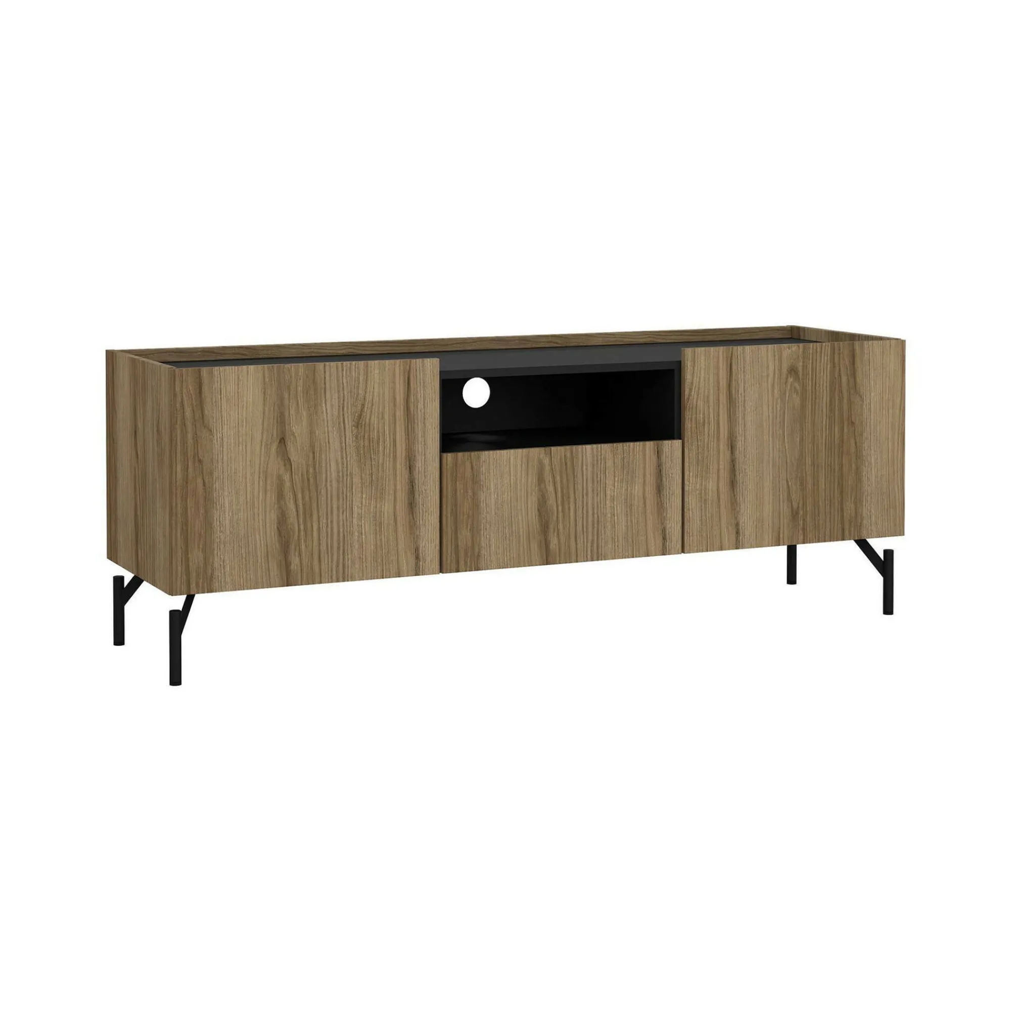 Mobile porta TV Duchi, 41x147 h54 cm, Quercia e Nero<Dmora Shop