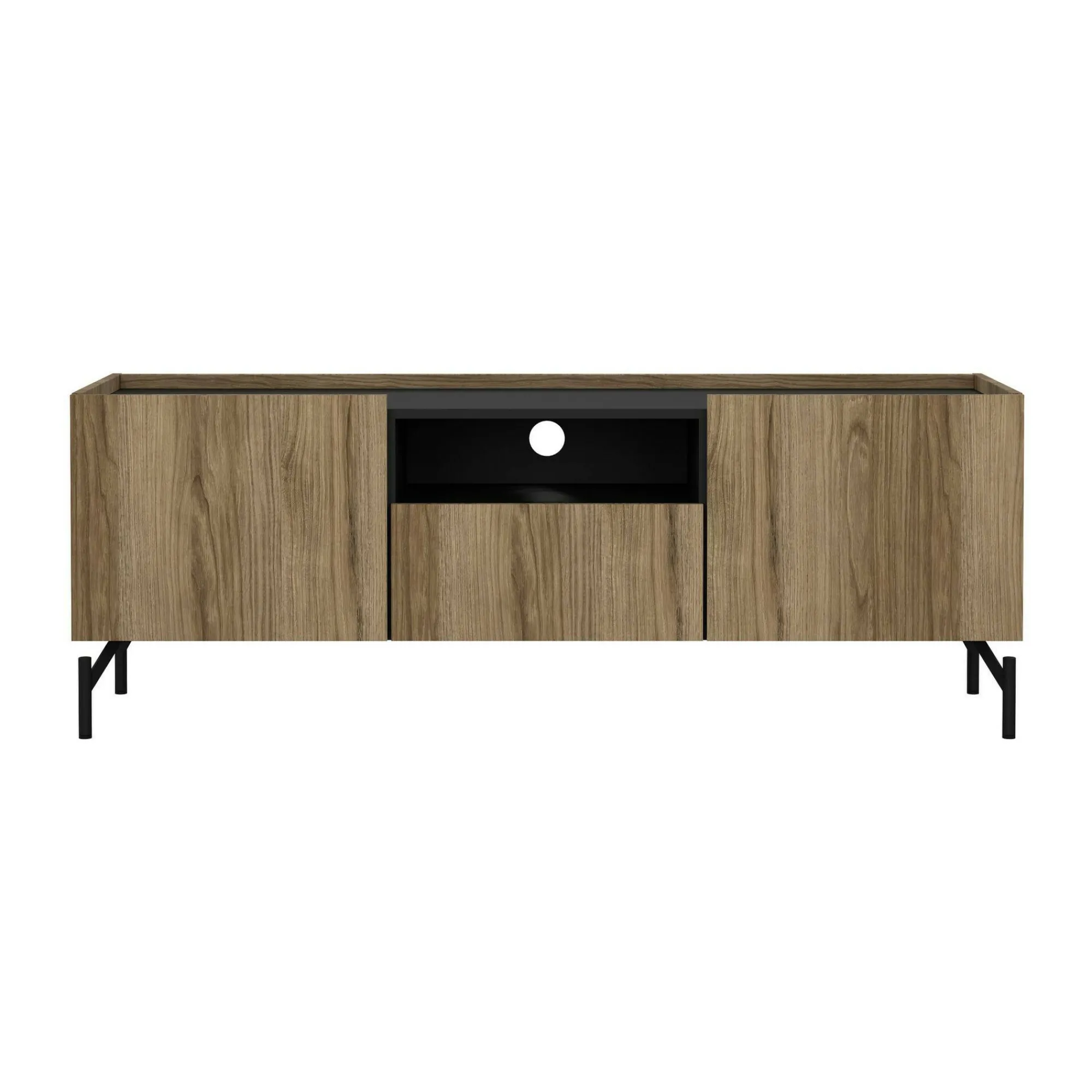 Mobile porta TV Duchi, 41x147 h54 cm, Quercia e Nero<Dmora Shop
