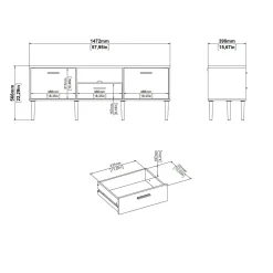 Mobile porta TV elie, 40x147 h57 cm,<Dmora Discount