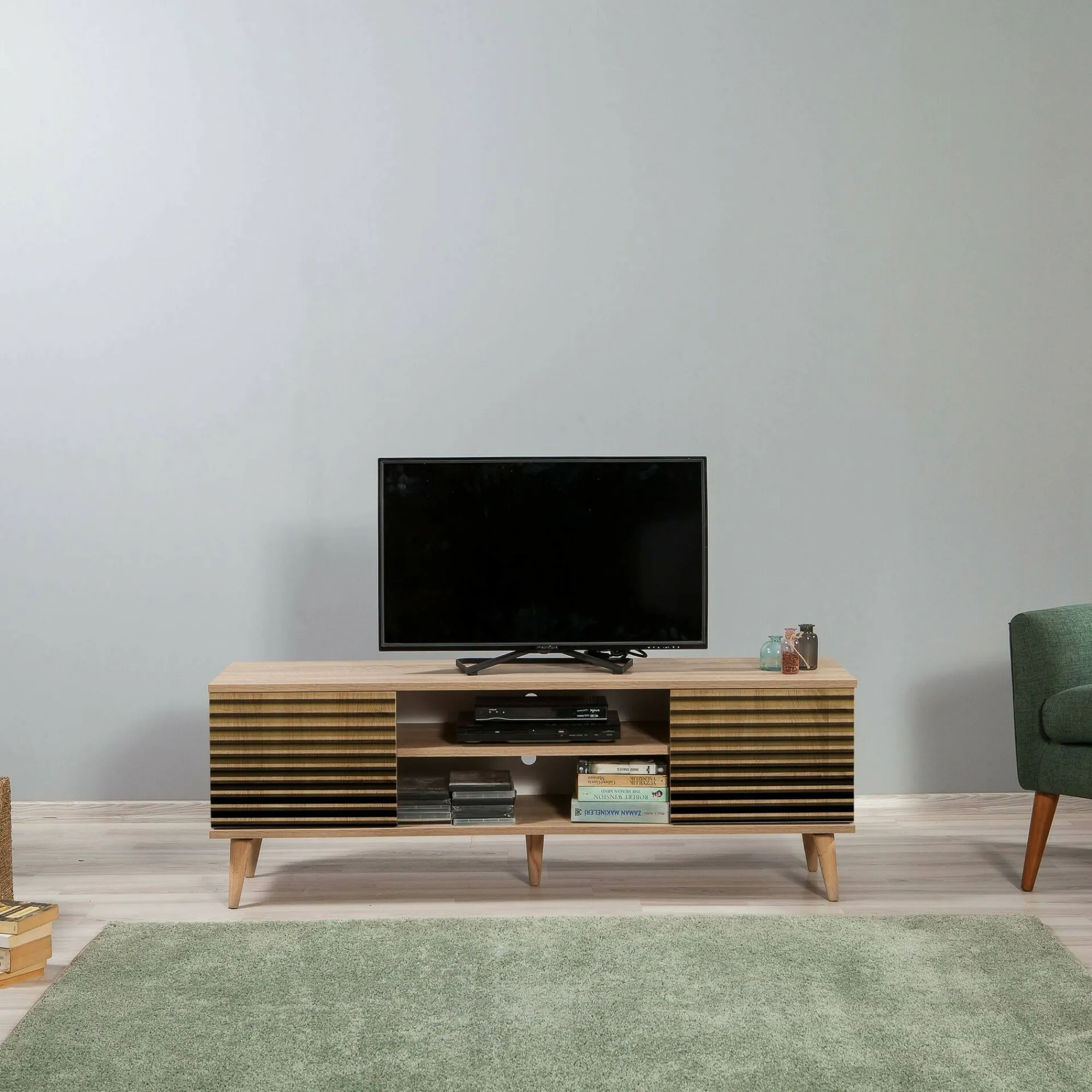 Mobile porta TV Enrica, 140x40h50 cm,<Dmora New