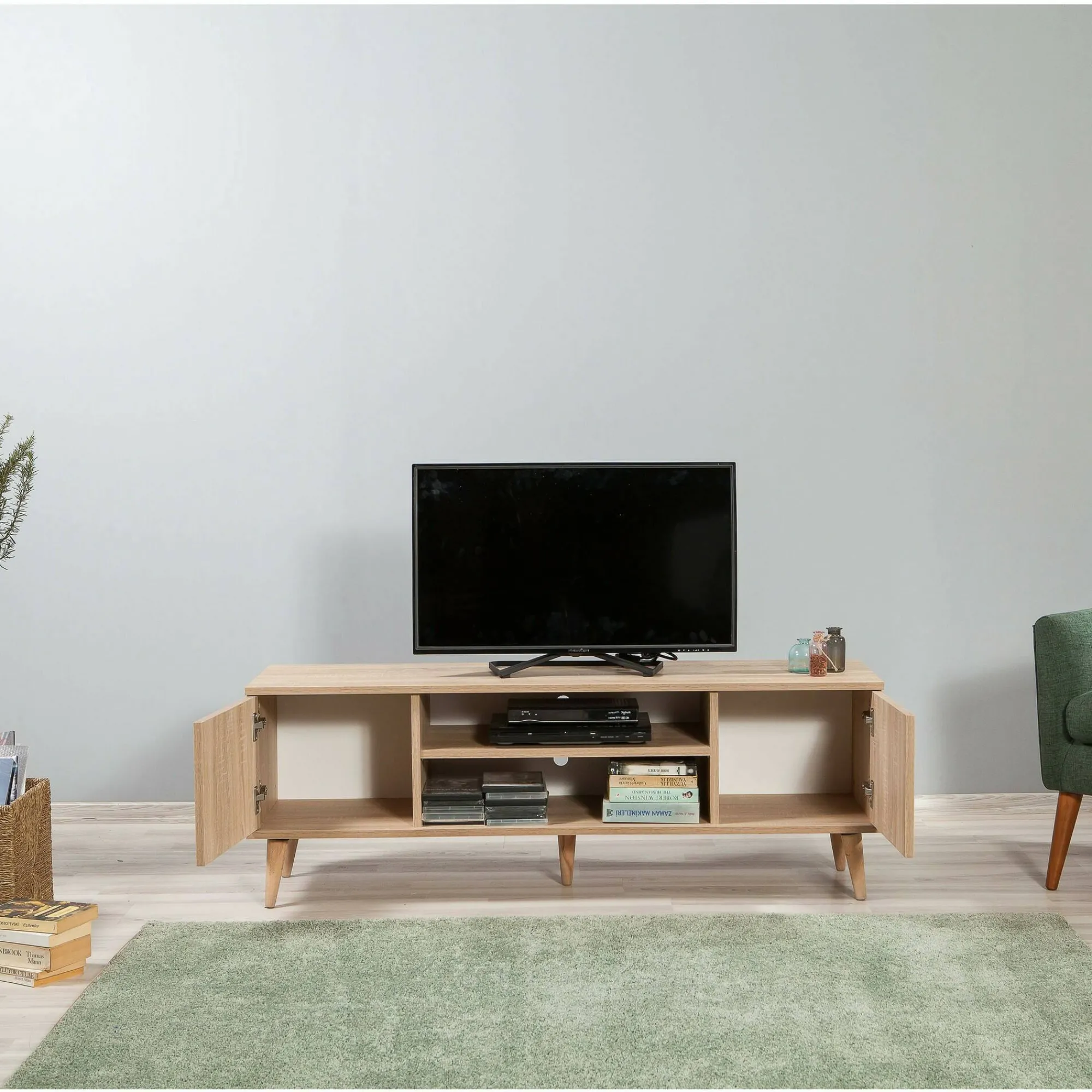 Mobile porta TV Enrica, 140x40h50 cm,<Dmora New