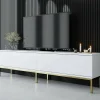 Mobile porta TV Espero, 180x30h47 cm, Bianco e Oro<Dmora Clearance