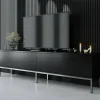 Mobile porta TV Espero, 180x30h47 cm, Nero e Argento<Dmora Clearance