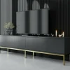 Mobile porta TV Espero, 180x30h47 cm, Antracite e Oro<Dmora Sale
