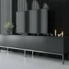 Mobile porta TV Espero, 180x30h47 cm, Antracite e Argento<Dmora Cheap