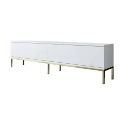 Mobile porta TV Espero, 180x30h47 cm, Bianco e Oro<Dmora Clearance