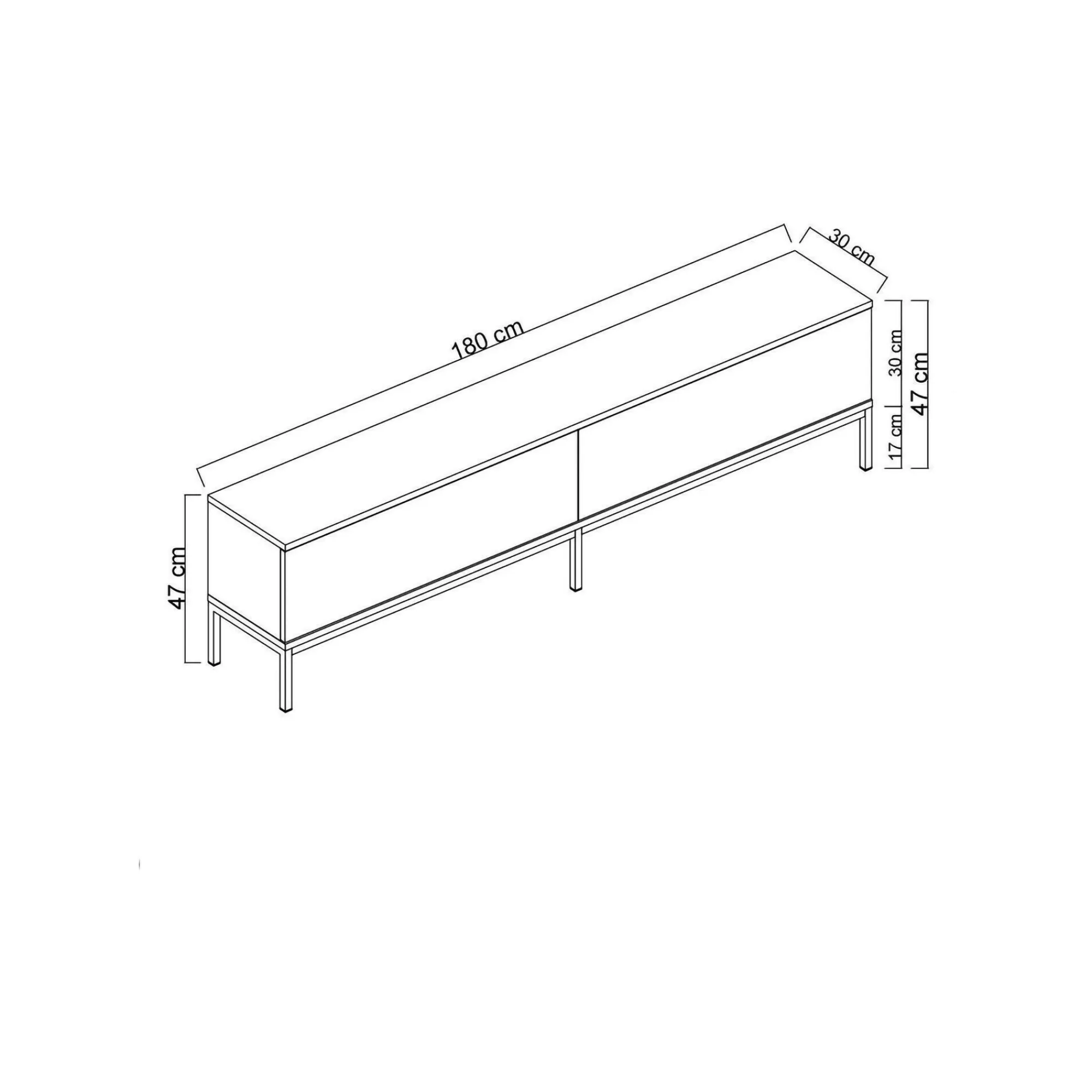 Mobile porta TV Espero, 180x30h47 cm,<Dmora Cheap