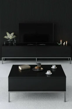 Mobile porta TV Espero, 180x30h47 cm, Nero e Argento<Dmora Clearance
