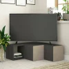 Mobile porta TV Fiorenza, 90x92h32 cm, Antracite e Beige<Dmora Outlet