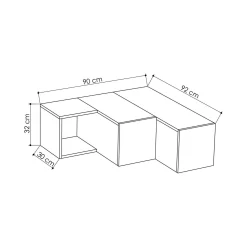 Mobile porta TV Fiorenza, 90x92h32 cm,<Dmora Hot