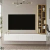 Mobile porta TV Giusi, 175x27h25 cm, Quercia e Bianco<Dmora Discount