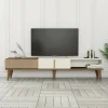 Mobile porta TV Gordon, 180x35 h40 cm, Noce e Crema<Dmora Fashion