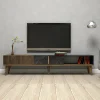 Mobile porta TV Gordon, 180x35 h40 cm, Noce e Nero<Dmora Store