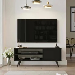 Mobile porta TV HuLanqi, 110x40 h44 cm,<Dmora Hot