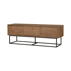 Mobile porta TV Iginia, Noce e Nero, 140x40h50 cm<Dmora Fashion