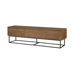 Mobile porta TV Iginia, Noce e Nero, 180x40h50 cm<Dmora Flash Sale