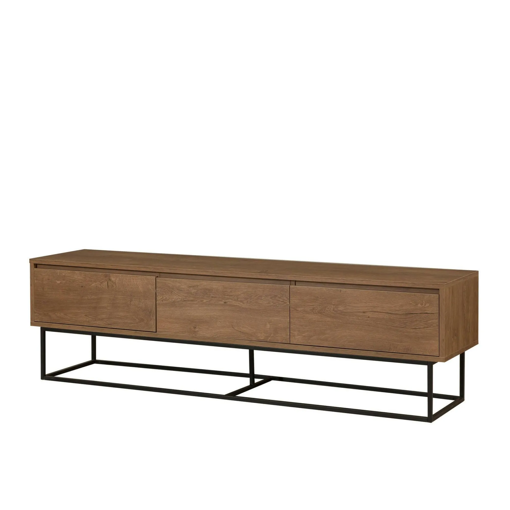 Mobile porta TV Iginia, Noce e Nero, 180x40h50 cm<Dmora Flash Sale
