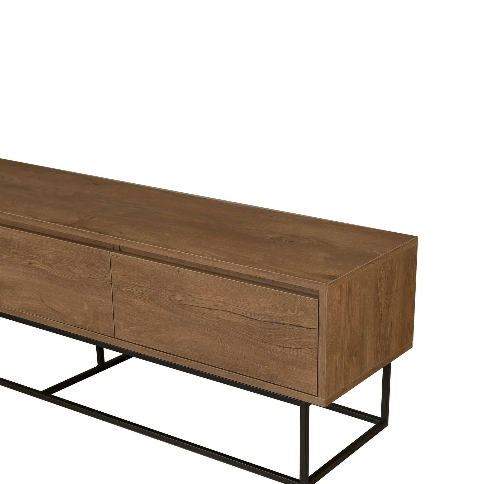 Mobile porta TV Iginia, Noce e Nero, 180x40h50 cm<Dmora Flash Sale