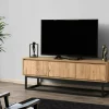 Mobile porta TV Ignazia, Quercia e Nero, 140x40h50 cm<Dmora Best