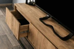 Mobile porta TV Ignazia, Quercia e Nero, 140x40h50 cm<Dmora Best