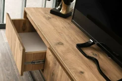 Mobile porta TV Ignazia, Quercia e Nero, 180x40h50 cm<Dmora Cheap